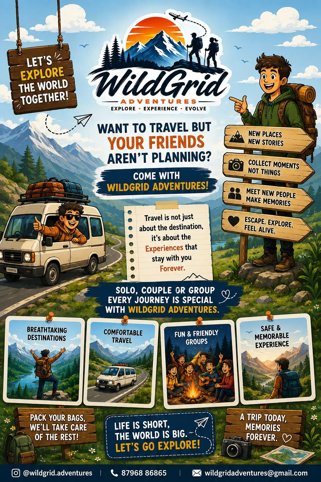 Want to travel but your friends aren't planning? Come with WildGrid Adventures